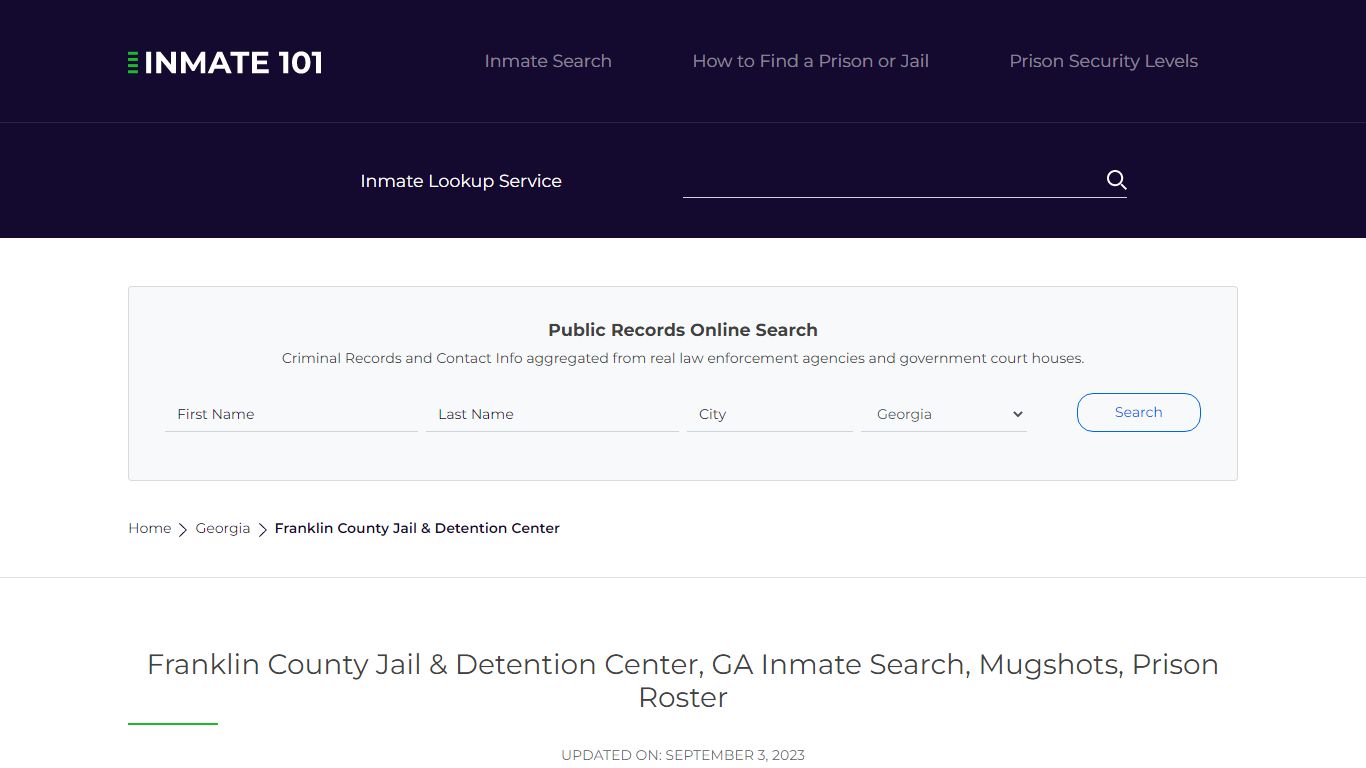 Franklin County Jail & Detention Center, GA Inmate Search, Mugshots ...