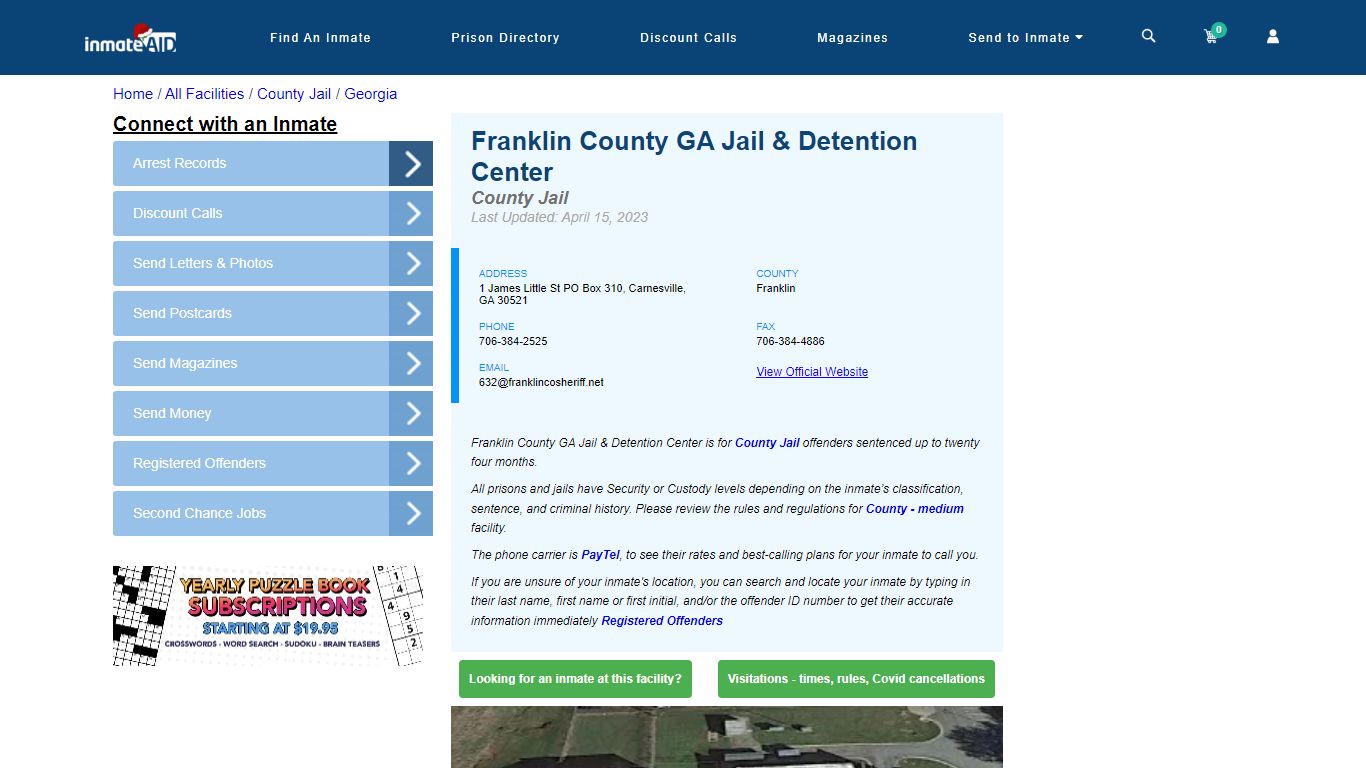Franklin County GA Jail & Detention Center - Inmate Locator ...